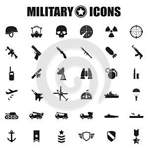 Military icons set photo