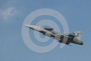 Military jet in flight