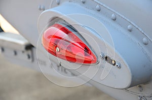 Military jet navigation bulb light. Brazilian signaling military airplane illumination of navigation