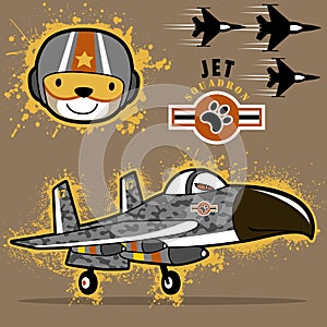Military jets with funny pilot cartoon