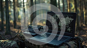 The military laptop setup.AI generated image