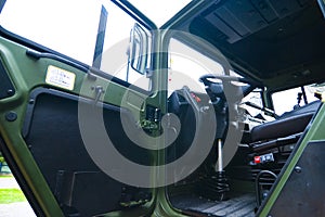 Military lorry driver cabin