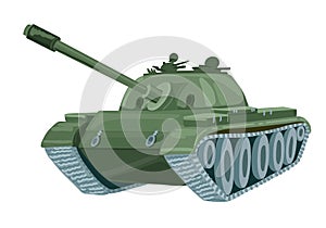 Military tank. Vector on white isolated background