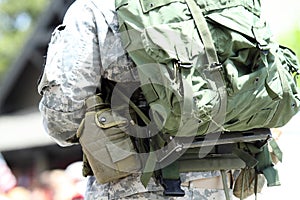 Military Man Backpack and Water Canister