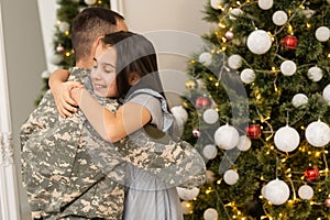 Military Man and his daughter for christmas