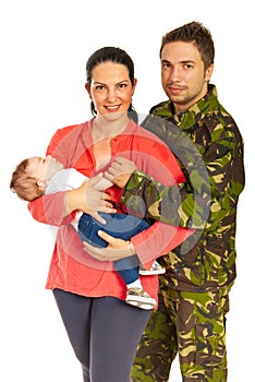 Military man and his family