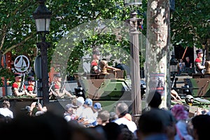 Military march on Champs Elysees