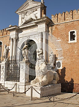 Military marine museum in Arsenal, Venice, Italy.