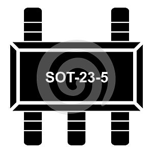 Military microchip icon, simple black style