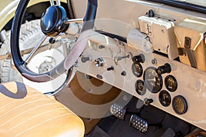 Military off-road car interior