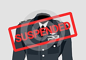 Military officer, combatant and soldier is suspended photo