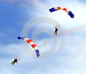 Military parachute jump celebration