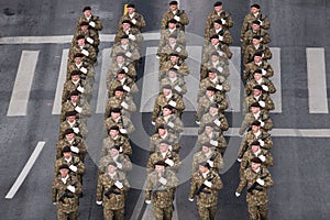 Military parade celebrating Romania`s National Day