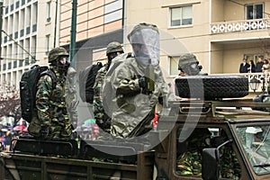 During Military parade for the Greece Independence Day is an annual national holiday