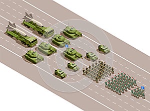 Military Parade Isometric Composition