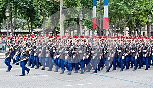 Military parade in Republic Day (Bastille Day)