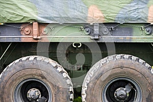 Military Personnel Transport Truck Close Up