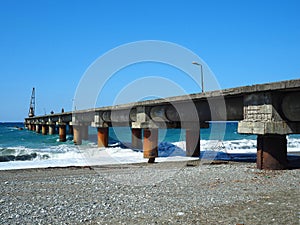 Military pier in the black sea in Abkhazia.