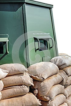 military pillbox made of modern materials with armor protection