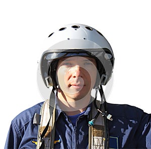 The military pilot in a helmet photo