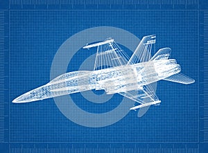 Military Plane 3D blueprint