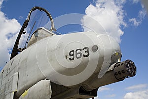 Military plane with massive gun