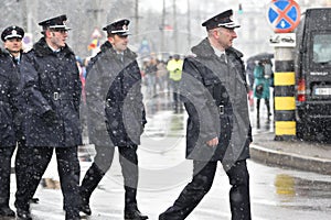 Military and police officers at a national event