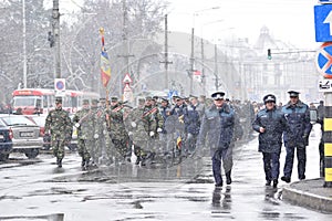 Military and police officers at a national event