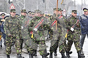 Military and police officers at a national event