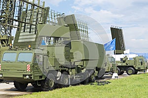 Military radar machine at the international exhibition.