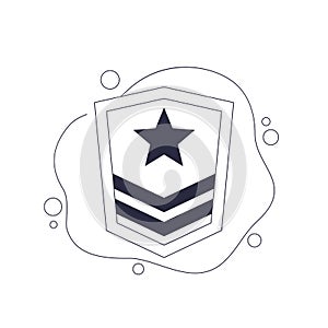 Military rank, army epaulette vector illustration