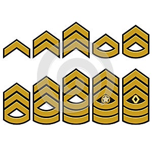 Military ranks set, Army Patches. Vector