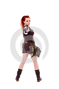 Military redhead beautiful young lady