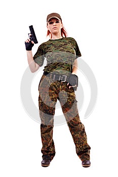 Military redhead beautiful young lady