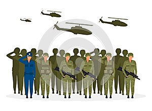 Military regime flat vector illustration photo