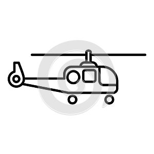 Military rescue helicopter icon outline vector. Air transport