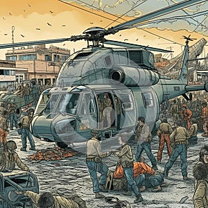 Military Rescue Mission in Disaster Zone