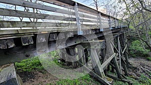 Military ridge state trail in blue mounds state park, former Milwaukee road railroad bridge