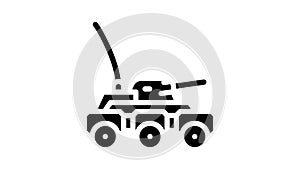military robot glyph icon animation