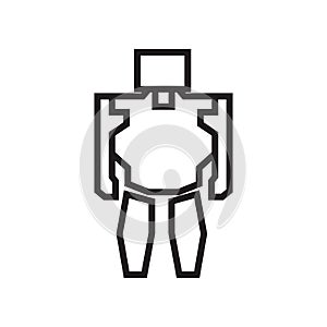 Military robot machine icon vector sign and symbol isolated on white background, Military robot machine logo concept