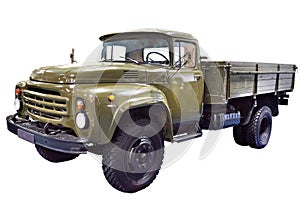 Military russian truck Zil-130 isolated