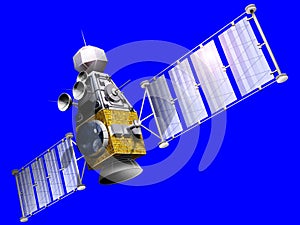 Military Satellite on blue