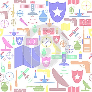 Military seamless pattern background icon