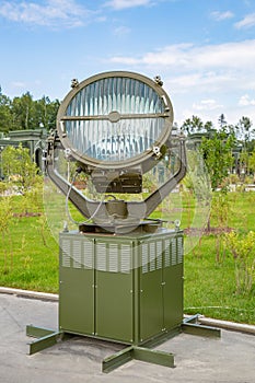 Military searchlight to illuminate the sky and battlefield