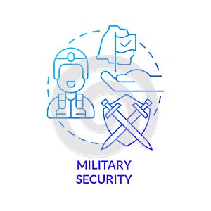 Military security blue gradient concept icon