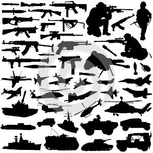 Military set vector photo