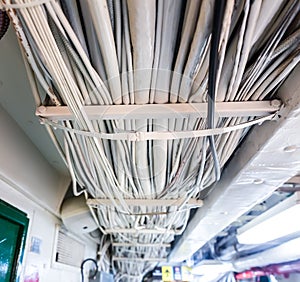 Military ship cable bunch.