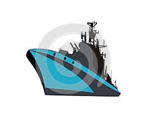 Military ship design vector photo