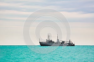 Military Ship in the Sea