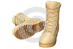 Military shoes soldier uniform, beige